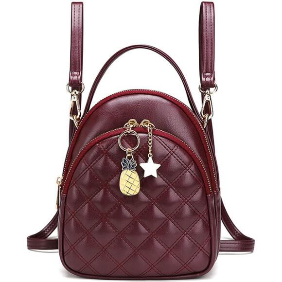 9512 Mini Backpack Purse,VONXURY Fashion Small Leather Quilt Backpack main image 5